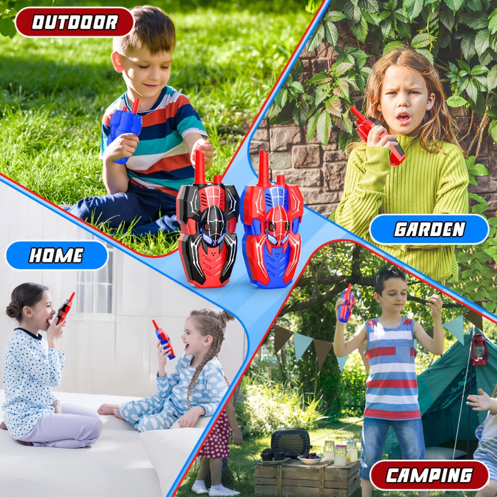 Spider Walkie Talkies for Kids – Long Range Outdoor Toy for Boys & Girls Ages 3-8, Camping Hiking Adventure Gift, 1-Pack & 2-Pack, Red Black & Pink