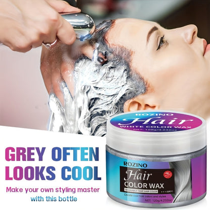 120 g Gray Temporary Hair Color Wax with Styling Hold and Fruity Oceanic Scent for Daily Use