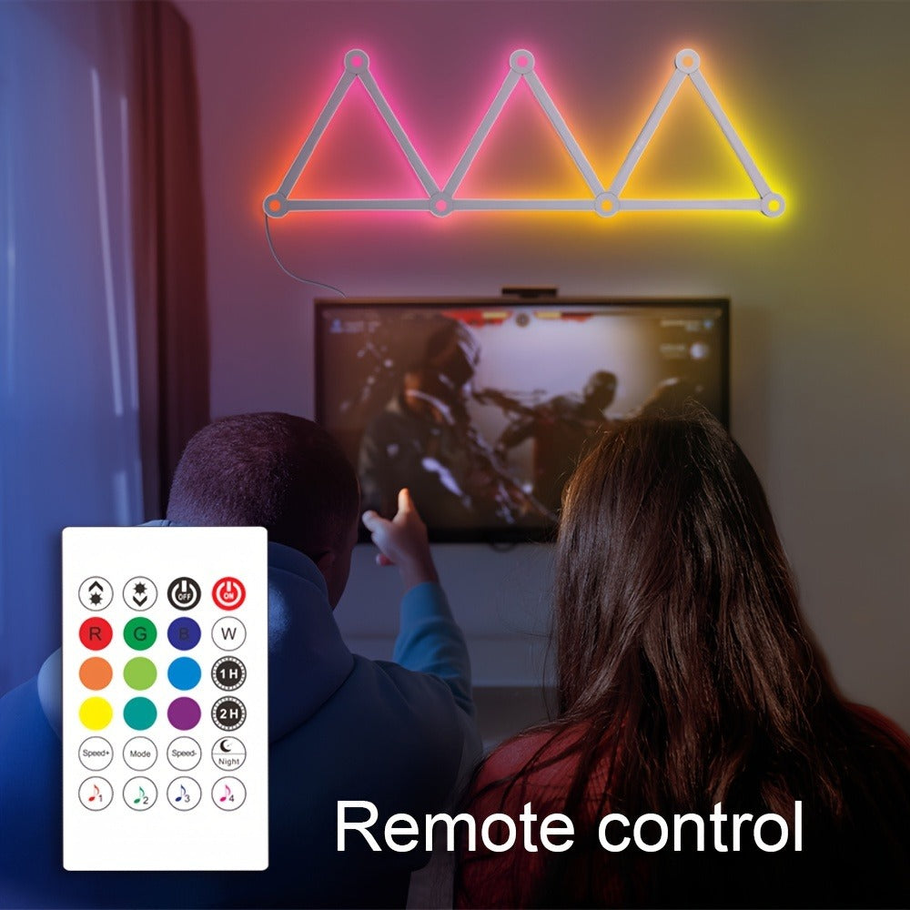 Modular LED Atmosphere Light 9pcs Starry Sky RGB – Freely Splicing, Music Sync, App & Voice Control | Gaming Room, Esports, Bedroom & Streaming Wall Decor Ambient Light