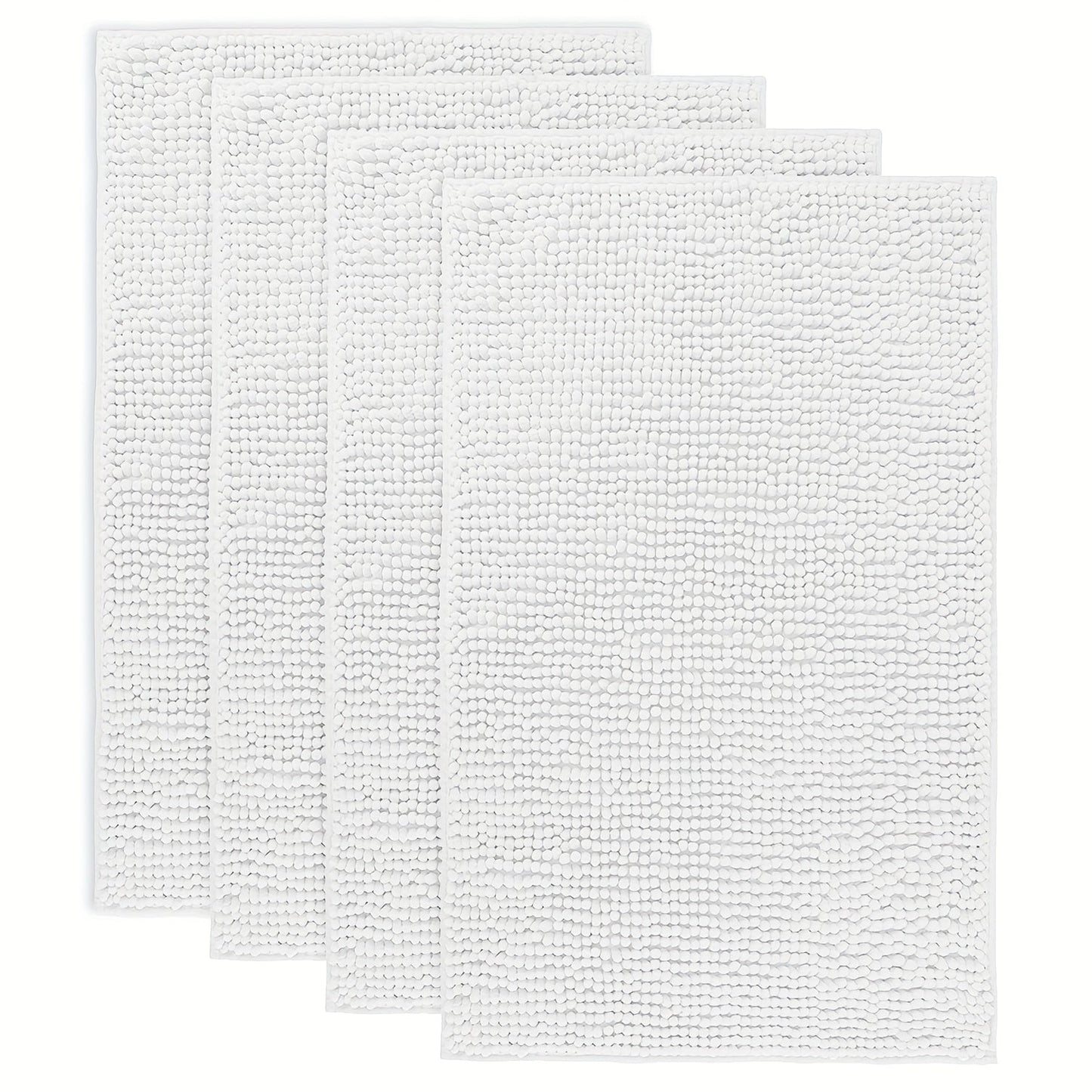 Chenille Bath Rug Extra Thick Soft Absorbent Non-Slip Bathroom Mat Machine Washable, Multiple Sizes & Colors