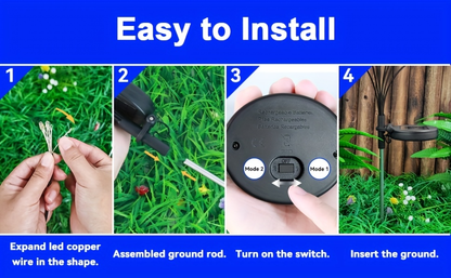Solar Garden Lights Outdoor 4 Pack Twinkling Swaying Firework LED Stake Lights 2 Modes – Decorative Solar Path Lights for Yard Patio Flowerbed Camping Christmas Party Decor