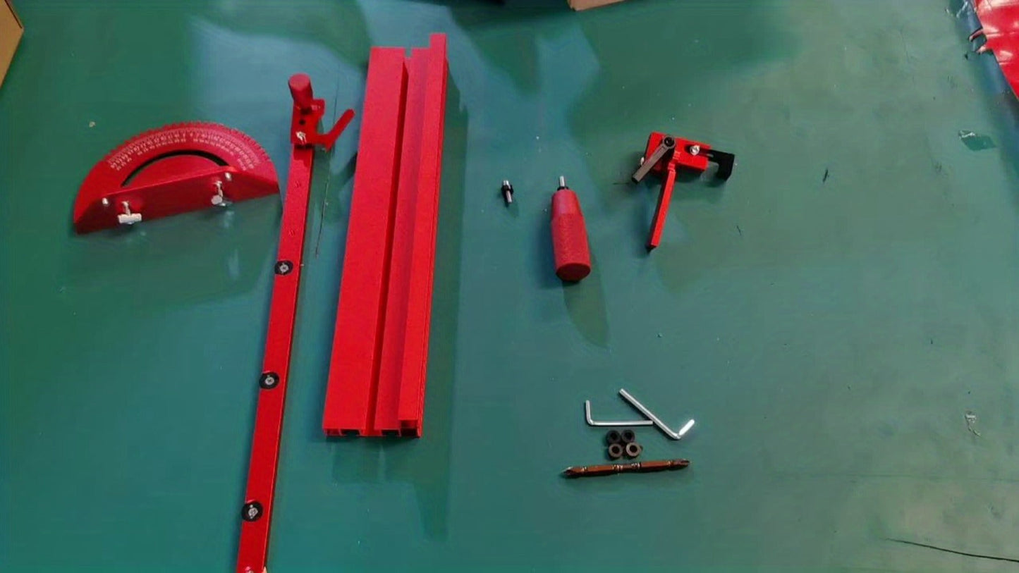Adjustable Woodworking Miter Angle Gauge with 400 mm Fence and Black or Red Guide Rail Options