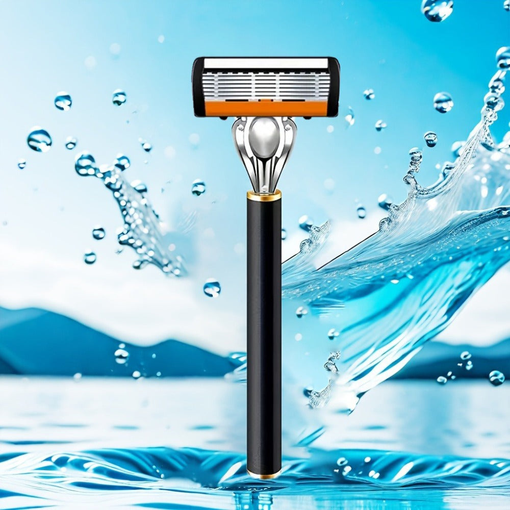 Metal Safety Razor Set with Washable Anti-Slip Handle and 24 or 36 Replacement Blades for Daily Shaving