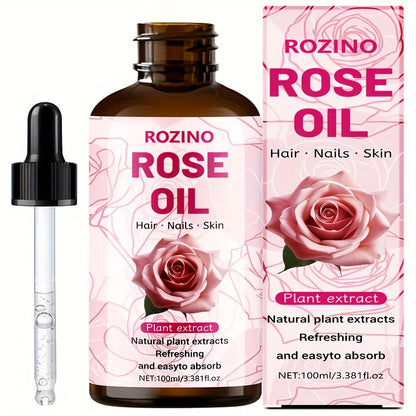 Essential Oil Rose 100ml or 3-Bottle Value Pack with Dropper for Massage, Shower and External Care