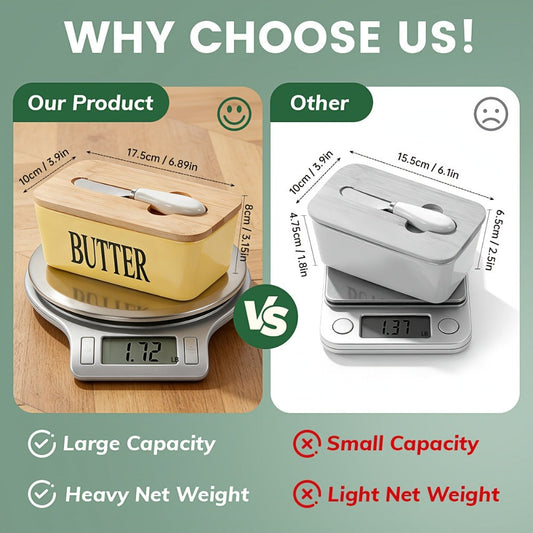 Ceramic Butter Dish with Lid and Knife – Large Countertop Butter Keeper, Airtight Seal, Easy-Clean Design, Multiple Colors – Kitchen Gift for Butter Lovers