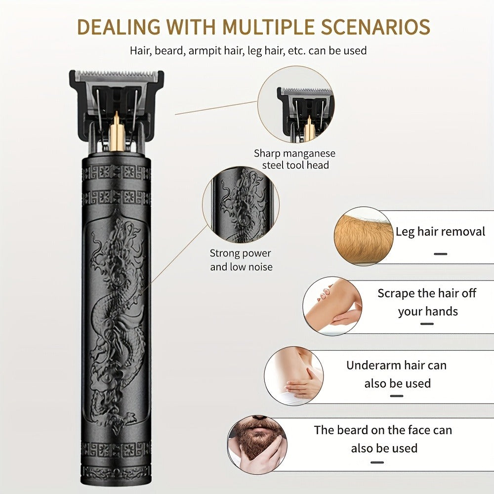 Hair Clipper Cordless Metal-Body Set with LCD Battery Display and Single or Two-Piece Color Options