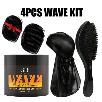 360 Wave Pomade with Jojoba Oil for Dreads, Locks, Twists and Curly Hair in Three Styling Options