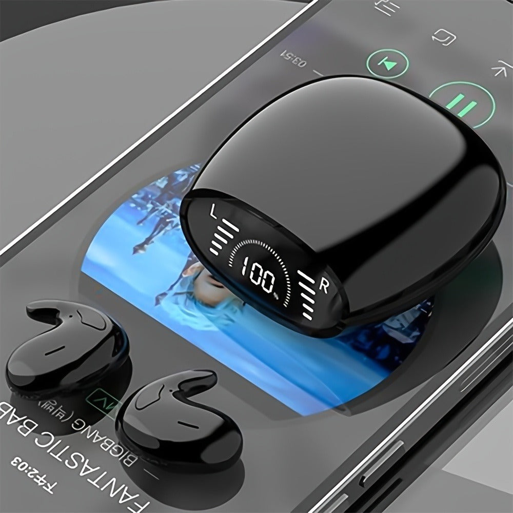 Bluetooth 5.3 Ultra-Thin Sleep Earbuds Invisible, Side Sleeping Special Small Ear Canal Mini Wireless Earphones, Comfortable In-Ear Invisible Design for Samsung Android iPhone Nighttime Relaxation Work