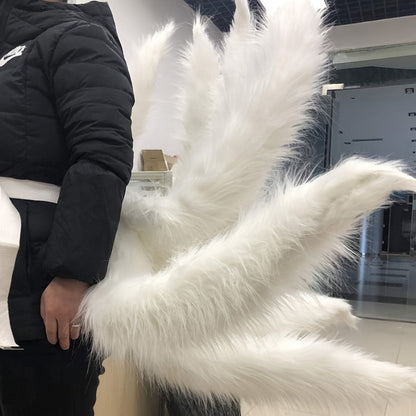Costume Accessories Nine-Tailed Fox Prop, 31.5-Inch Knit Cover with Alloy Frame for Naruto and Ahri Styling
