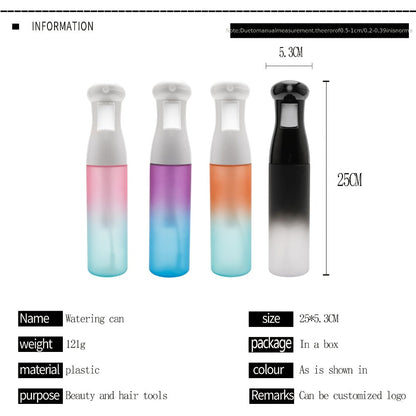 Gradient Spray Bottle with Trigger Top in Black, Pink or Purple Protected Colors for Home and Salon Use