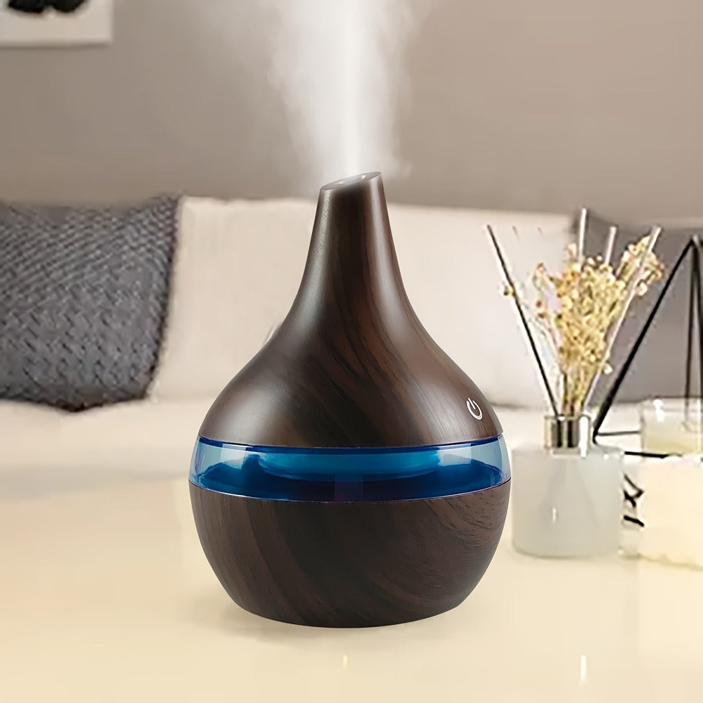 2-Pack 300ml Aroma Diffuser Set with Seven-Color Lights, 5V USB Power and 16 Included Oil Bottles