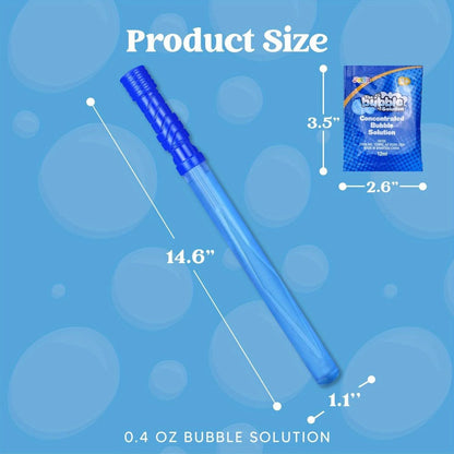 Big Bubble Wands Bulk with Refill Solution – 14.6 Inch Giant Bubble Maker 12 or 36 Pack for Kids, Summer Outdoor Party Favor Easter Basket Stuffer Birthday Gift School Activity Supplies