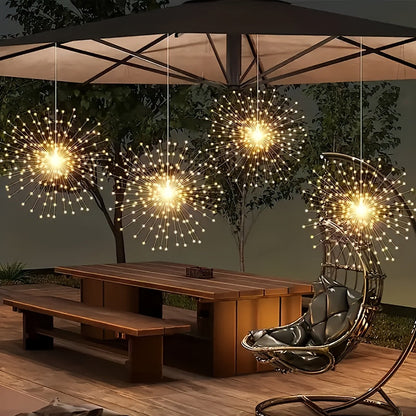 Solar Starburst Firework Light Set with 240, 360 or 450 LEDs, Remote and Eight Lighting Modes