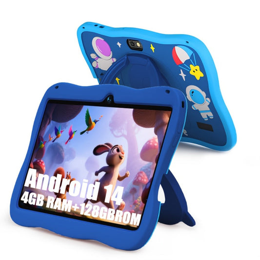 Kids Tablet 7 Inch with Android 14, 4GB RAM, 128GB Built-In Storage, Dual Cameras and Protective Case