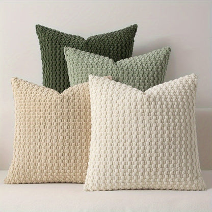 Velvet Throw Pillow Covers 4-Pack 20x20 Inch - Double-Sided Soft Cushion Covers with Zipper Closure, Machine Washable Decorative Pillowcases for Sofa Couch Bed Chair & Modern Home Decor