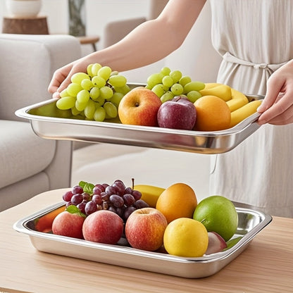 Food Storage Containers Five-Piece Square Stainless Steel Set with Flip-Top Lids and Stackable Design