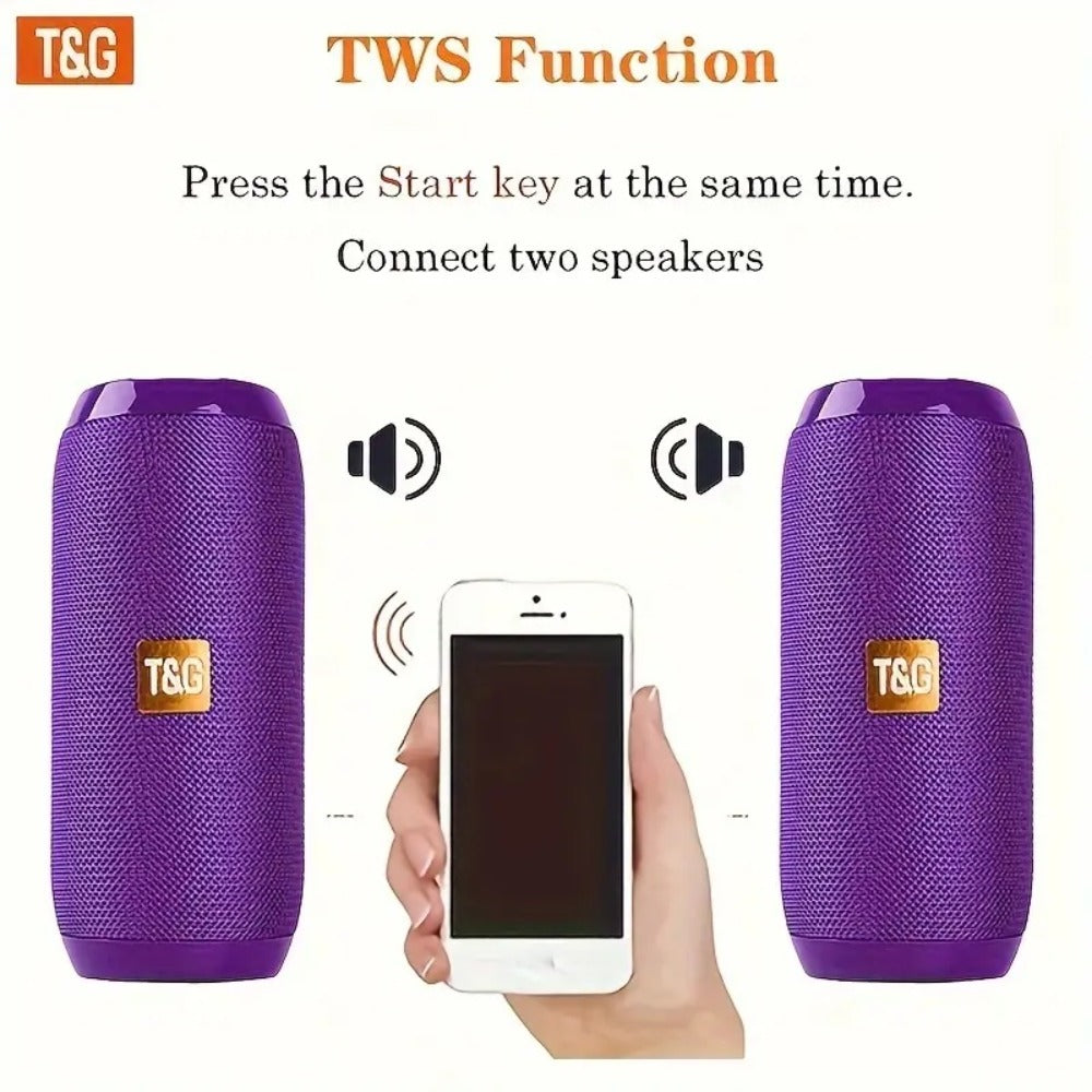 TG117 10W IPX4 Waterproof Portable Bluetooth Speaker with Carry Strap - HD Bass Sound, 1200mAh Battery, 33ft Range, Hands-Free Calling, TF Card USB AUX Wireless, Outdoor Travel Camping