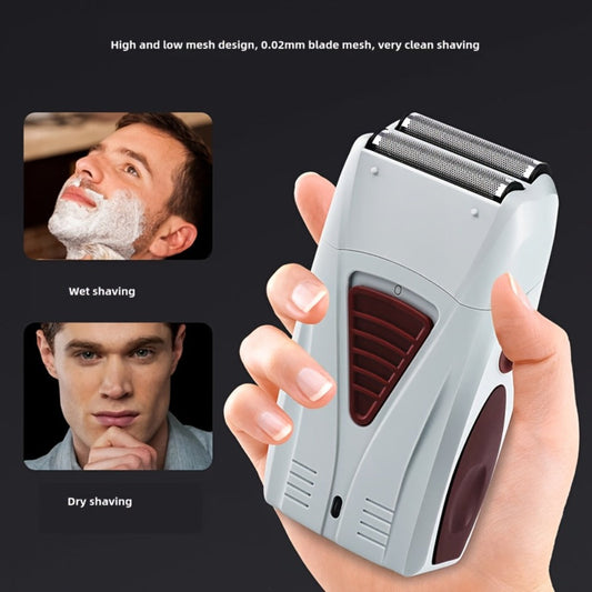Electric Shaver Dual-Head Razor with Stainless Steel Blades, USB Charging and 60+ Minute Wet/Dry Runtime