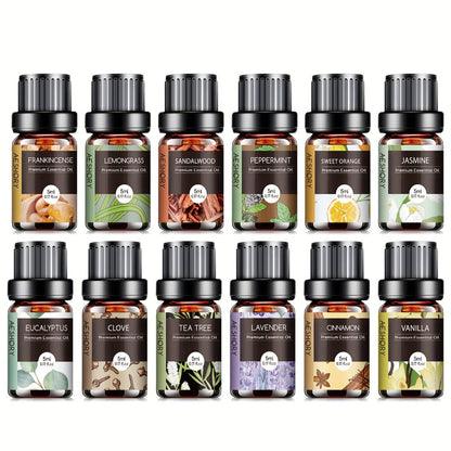 Essential Oil Set – Pure Natural Aromatherapy Oils in Amber Glass Bottles for Diffuser & Humidifier, DIY Fragrance, Valentine's Day & Holiday Gift for Women, Girls, Friends & Family (12/20/26pcs)