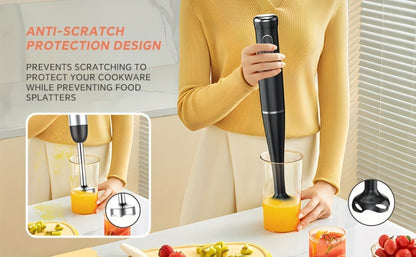 Corded Immersion Blender with Stainless-Steel-Look Blending Head, Two Controls and 38cm Height