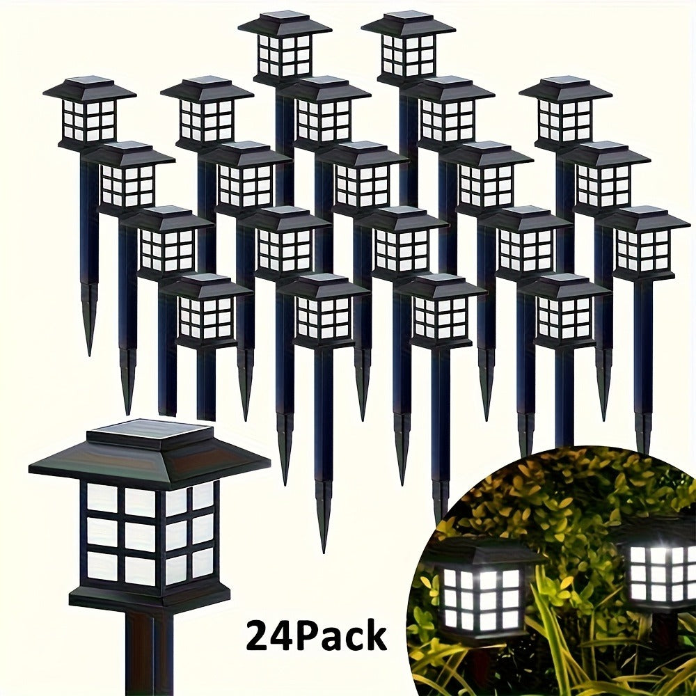 Solar Garden Lights Pathway Stakes in 6/12/24-Piece Sets with Warm, Cool or Multicolor Options