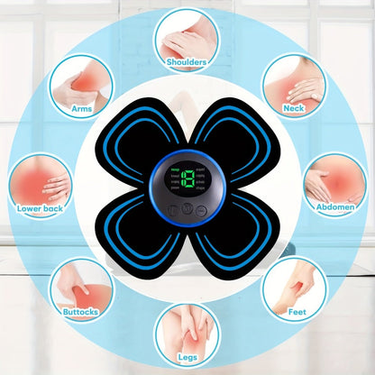 EMS Stimulator Massager Patch, Full Body Electric Massage Device with 8 Modes & 19 Intensity Levels for Shoulder