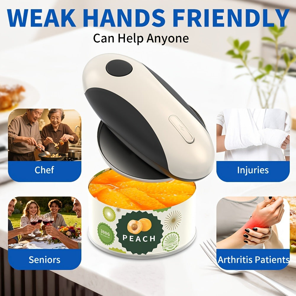 Cliton One-Touch Electric Can Opener with USB-C Rechargeable Power and Four Color Selections