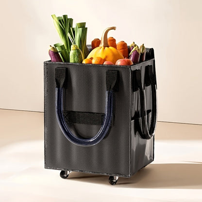 60 L Rolling Grocery Bag with Wheels in Black or Rose Gold for Shopping, Travel and Utility Use