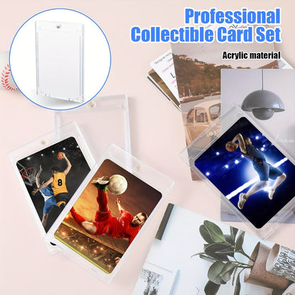 30pt Magnetic Card Holders 30/60 Pack – Clear Hard Plastic One-Touch Trading Card Cases, Protective Display Holders for Baseball, Sports