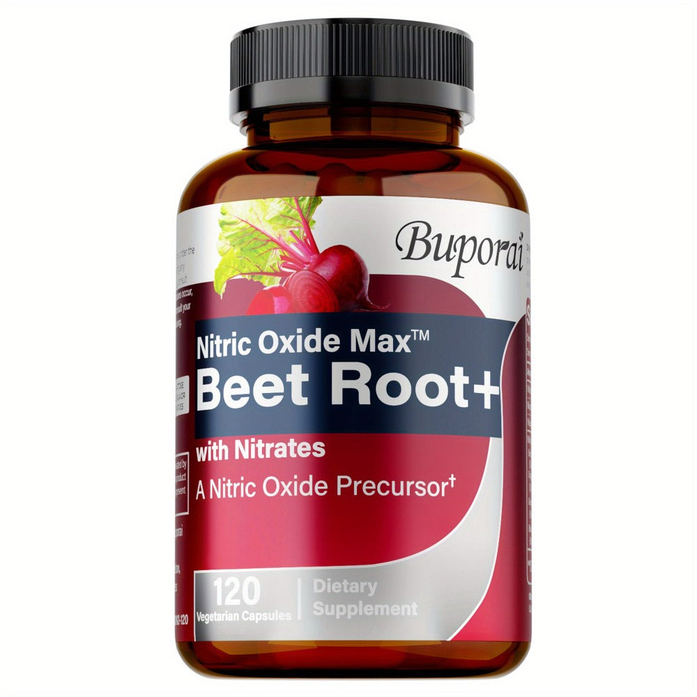 Dietary Supplement Beet Root Capsules with Source-Listed Nitrates, Black Pepper and Antioxidants, 120 Count