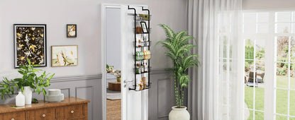 Over the Door Pantry Organizer 6-Tier & 8-Tier Metal Hanging Spice Rack | Back of Door Storage for Kitchen Pantry Laundry Bathroom | Versatile Door Mounted Seasoning Rack in Black & White