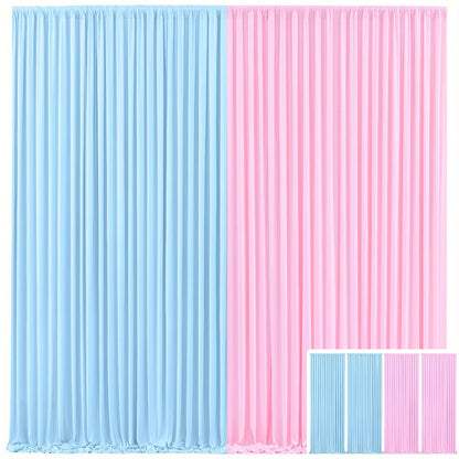 Backdrop Curtains 4 Pack 59x118 Inch – Wrinkle-Resistant Non-Transparent Party Decoration Fabric with Pole Pocket, Machine Washable & Reusable for Wedding, Birthday, Christening, Graduation & Holiday Events