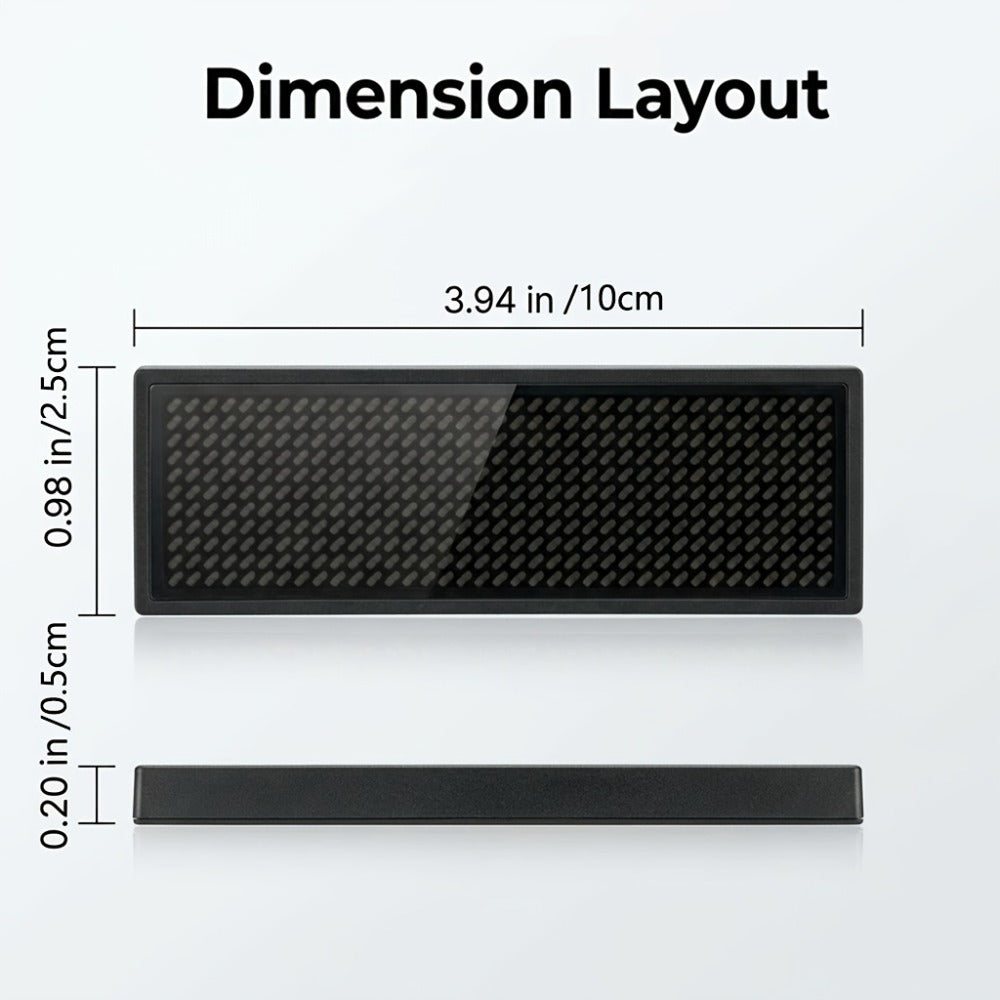 Programmable LED Badge Bluetooth App Controlled – Rechargeable Scrolling Text & Logo Display, 48x12 Pixel LED Name Tag for Events, Trade Shows, Restaurants, Parties & Gifts