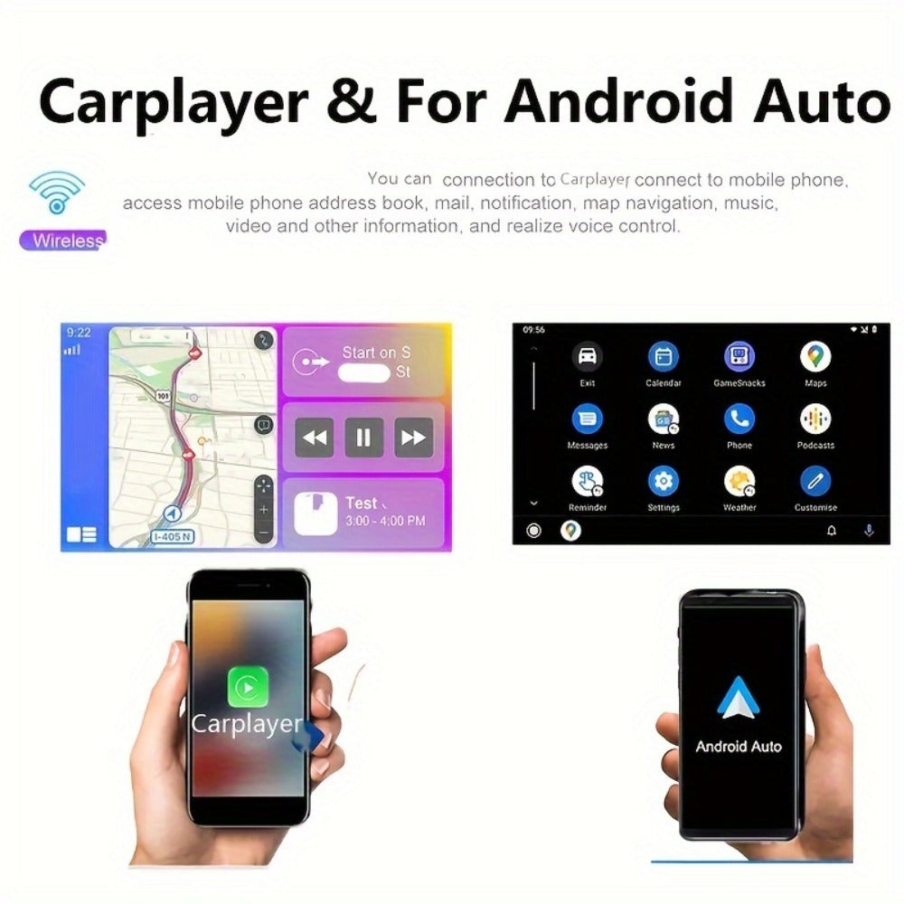 10.26 Inch Car Screen with Wireless CarPlay & Android Auto - Ultra HD Bluetooth Car Monitor, Dual Camera, Reversing Assist, Navigation, Music & Video, Universal for Sedan SUV RV