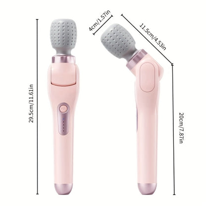 Electric Handheld Massager 180° Foldable Massage Stick | 5-Speed Vibration USB Rechargeable Rotating Head | Full Body Relief Neck Back Shoulder Leg Waist | Portable Cordless Massager Gift for Women Men