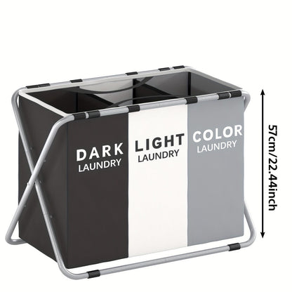 Fabric Laundry Sorter Hamper with Carry Handles in Two- or Three-Section Designs and 57 or 70cm Height Options