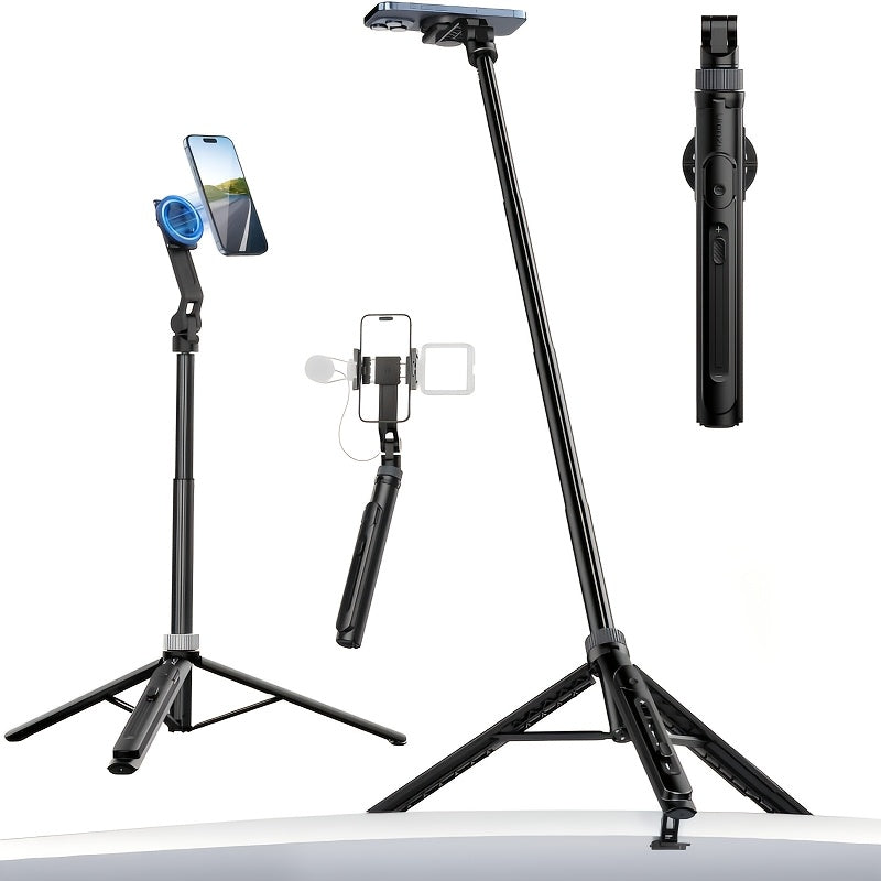 TT88 57-Inch Overhead Phone Tripod and Selfie Stick with Magnetic Clip, Dual Cold Shoes and Two Colors