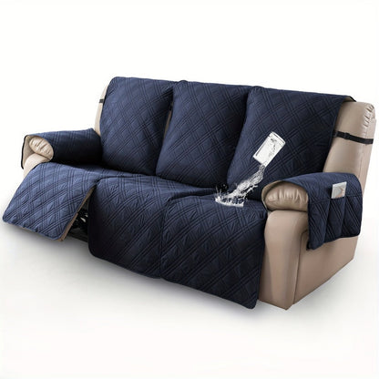 Waterproof Recliner Slipcover 3pcs Set | Non-Slip Quilted Elastic Recliner Chair Cover, Furniture Protector for Living Room Bedroom Office, 8 Colors