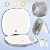 Silvery Double Light Three-color - 5x Mirror