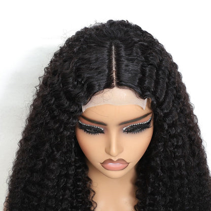 Lace Front Wig Kinky Curly Human Hair Style with 4x4x1 T-Part Lace, 180% Density and 12-22in Lengths