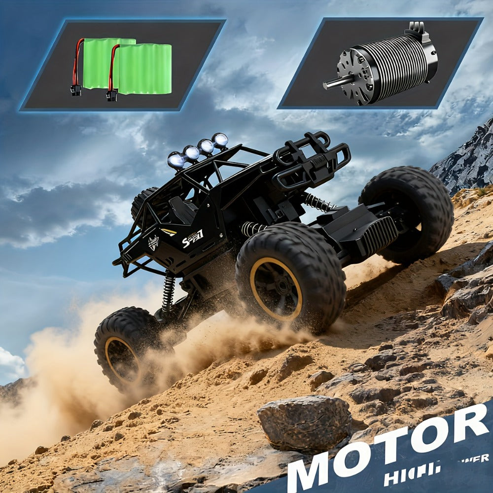 Remote Control Car, 4WD Off-Road Truck with 2.4GHz Control, USB Rechargeable Battery and Black or Red Color Options