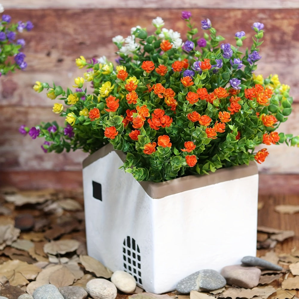 Artificial Flowers 40-Bundle Mixed-Color Floral and Greenery Set for Garden, Party and DIY Decor
