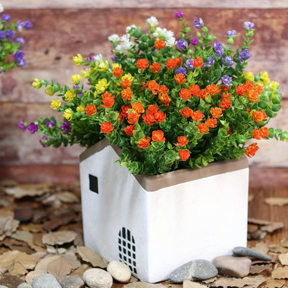 Artificial Flowers 40-Bundle Mixed-Color Floral and Greenery Set for Garden, Party and DIY Decor