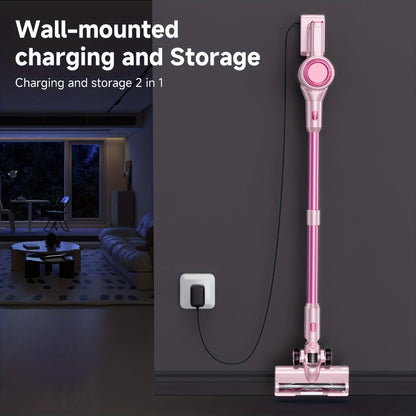 Cordless Vacuum Cleaner 55KPa 8-in-1 Stick Vacuum with LED Light 180° Swivel Lightweight Wireless for Hardwood Carpet Pet Hair Stairs Car Sofa Home Office