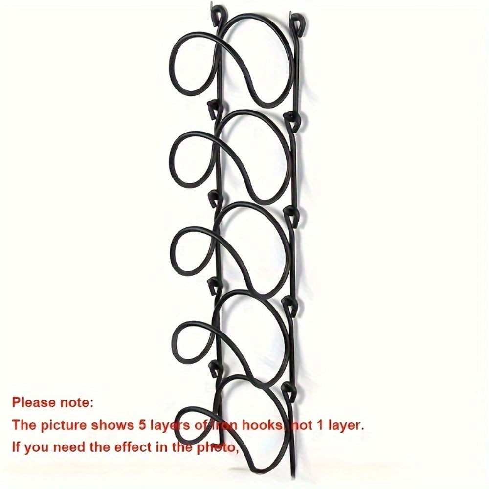 Wall Mounted Towel Rack with Hooks 6pcs Iron Hanging Rack Set Multi-Layer Wall Storage Organizer for Bathroom, Bedroom & Kitchen – Easy Install, Clothes & Towel Hanger