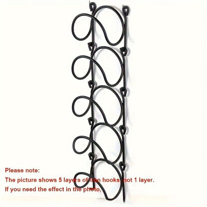Wall Mounted Towel Rack with Hooks 6pcs Iron Hanging Rack Set Multi-Layer Wall Storage Organizer for Bathroom, Bedroom & Kitchen – Easy Install, Clothes & Towel Hanger