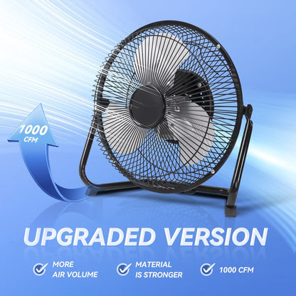 Industrial Floor Fan High Velocity, 3-Speed Heavy Duty Metal Cradle Fan with 360° Tilt, Multiple Sizes Available, Powerful Air Circulation Fan for Warehouse, Workshop, Garage, Factory and Basement