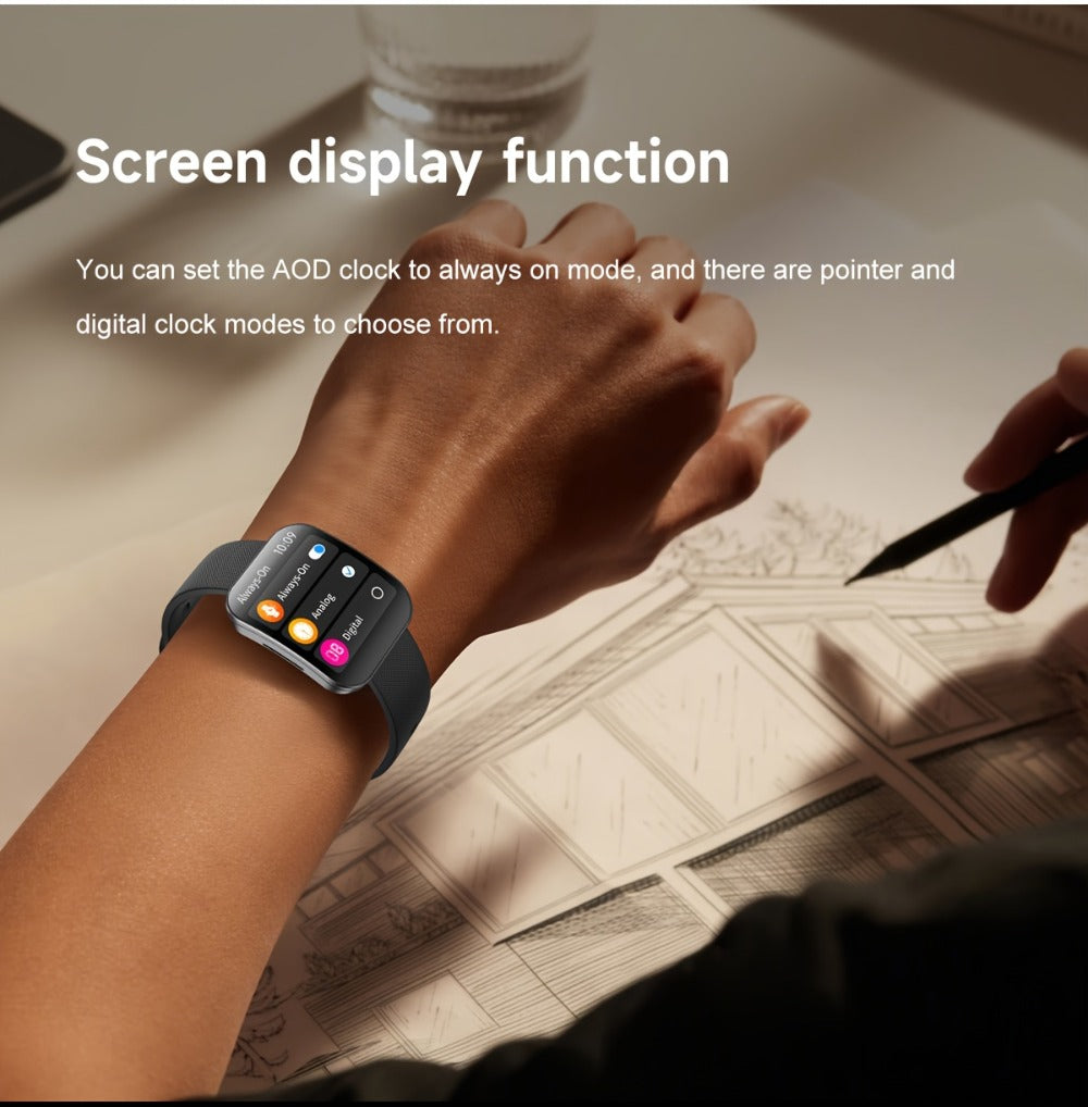 Curved Screen Smartwatch 1.85 Inch Full Touch Calling Messaging Music Camera Control Fitness Tracker Heart Rate Sleep Multiple Sport Modes Android iPhone Compatible Women Men Outdoor Lighting Version Black Pink