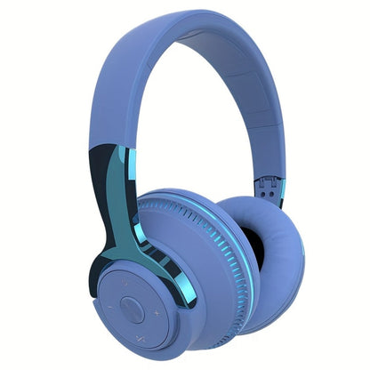FM Radio TF Card Over-Ear Wireless Headphones Bluetooth, 24H Playtime, Built-in Mic, LED Light, AUX 3.5mm Wired Mode, Soft Earpads, Foldable Headset for Travel Home Office iOS Android