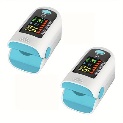 Two-Piece Fingertip Pulse Oximeter Set with Color Display in Black or Blue Checkout Options